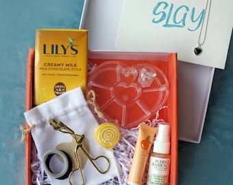 Slay Gift Box for Diva Cozy set of self care Her Beauty basket Daughter Birthday gift idea present for her Teen gift with Heart Necklace