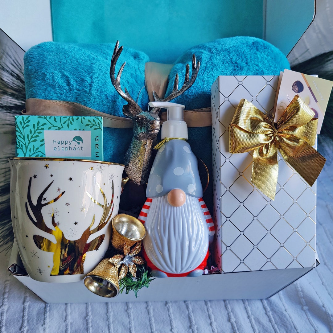 Secret Santa Teal Gift, Christmas Basket for Teacher, Gift for Nana