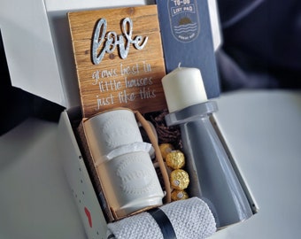 Wifey Hubby GIFT box, First Home new family Set, Warming Basket for couples, Just Married gift, Set for New House, Home Gift