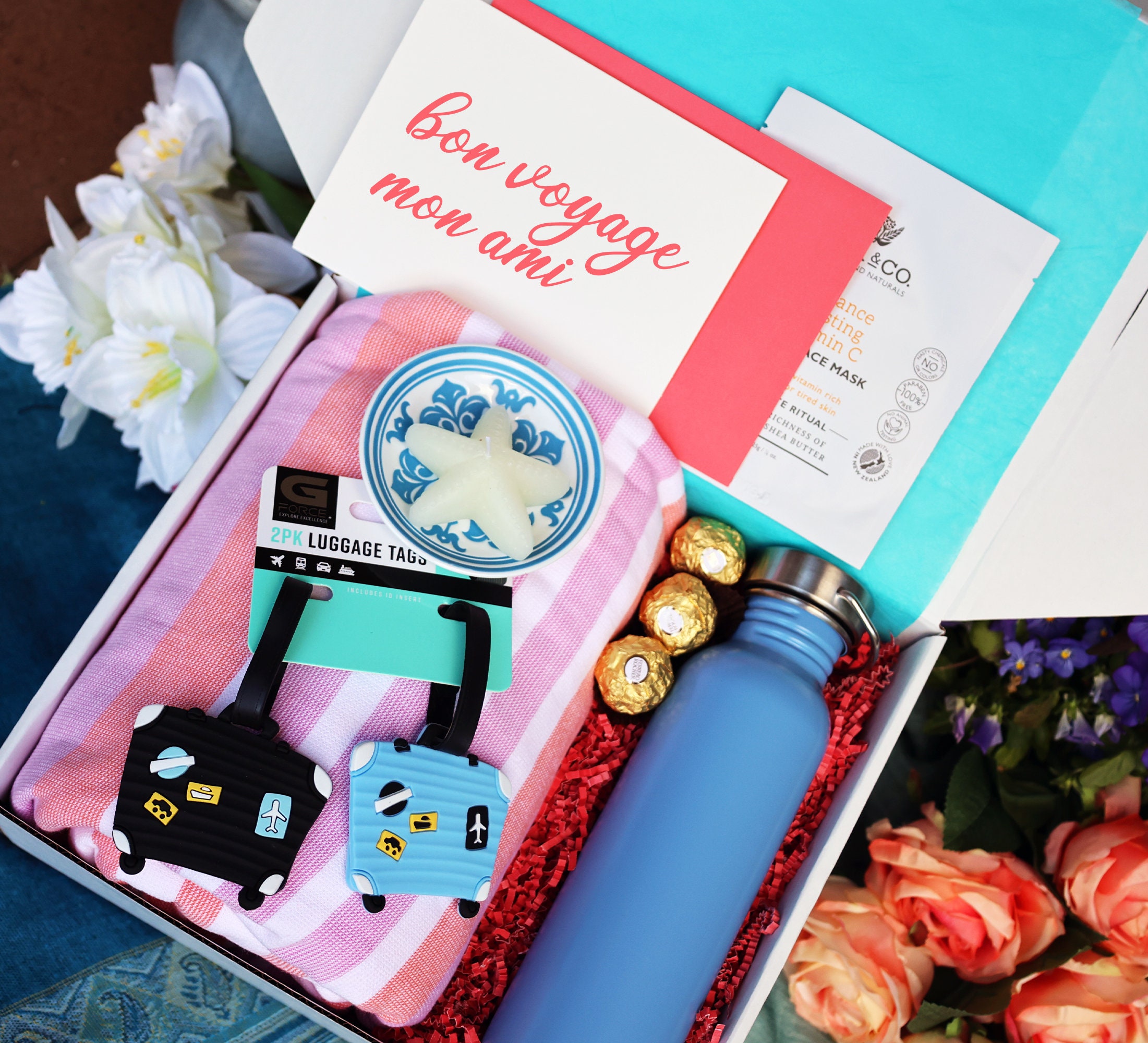 Travel Gift Package, Beach Vacation Bundle, Traveler Starter Kit With