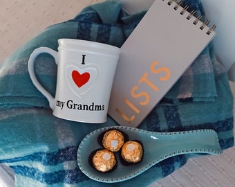 Grandma Birthday Gift Happy day gift box for her Visit Grandparents basket Miss you grandma gift I love Grandma Mug warming gift for Nana