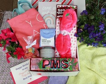 First Period Gift Box for Teen Girls: Spa Set with Yoga Socks & Candle