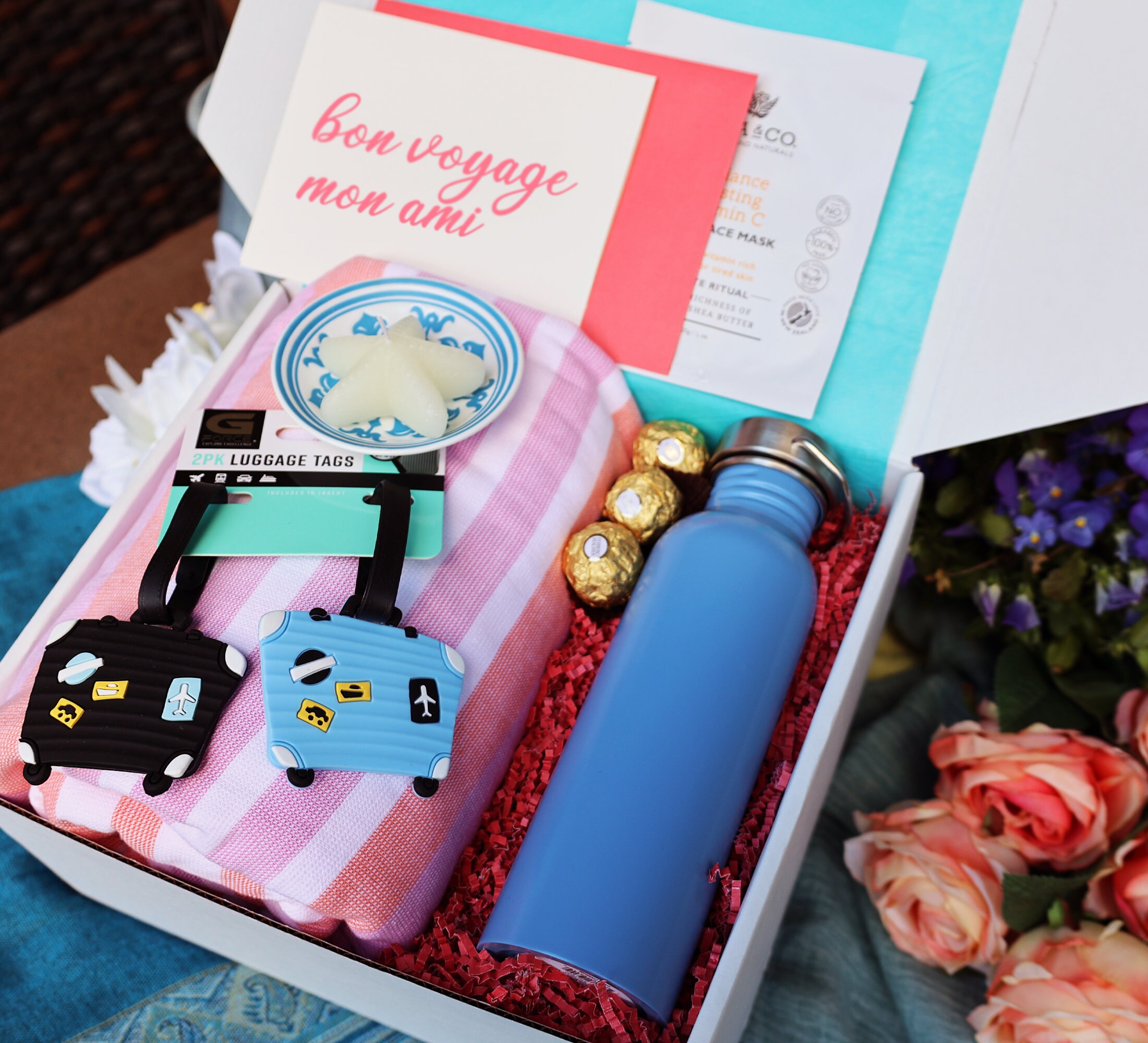 Travel Gift Package, Beach Vacation Bundle, Traveler Starter Kit With