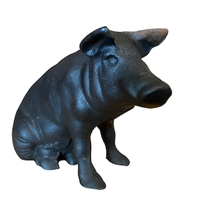 Vintage Schwarzes Gusseisen Sparschwein