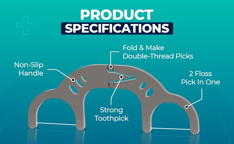 以下が含まれることがあります： 滑り止めハンドルが付いたグレーの金属製のツールで、ダブルスレッドピックを折り畳んで作ることができます。強力なつまようじとフロスピックが1つに組み合わされています。