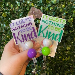 Costo nothting to be kind badge reel, Be kind badge reel, Medical badge reel, nurse badge reel, gifts for nurse, beaded badge reel