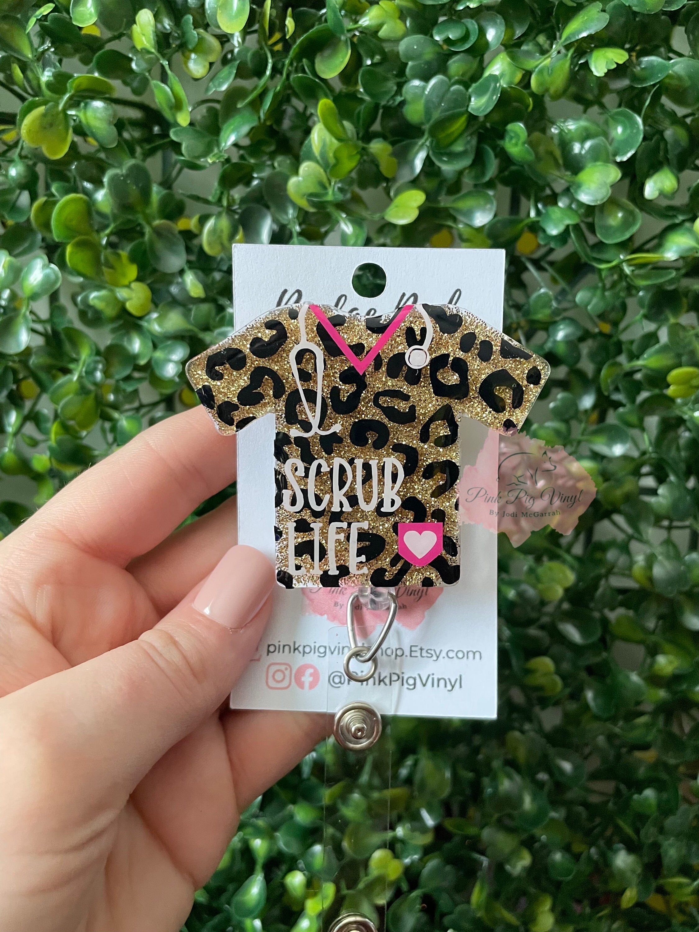 Scrub Badge Reel, Cheetah Scrubs, Nurse Badge Reel, Cheetah Print Badge ...