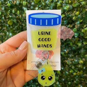 Urine good hands badge reel, Urology badge reel, Medical badge reel, nurse badge reel, gifts for nurse, personalized badge reel