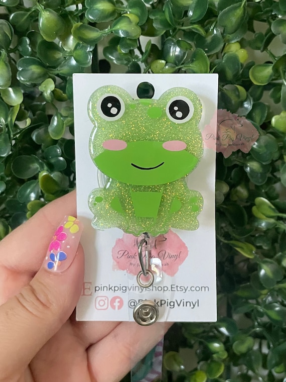 Frog Badge Reel, Glitter Frog, Green Frog Badge Badge, Badge Reel for Her,  Nurse Badge Reel, Gifts for Nurse 