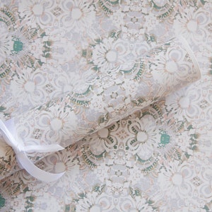 Wrapping Paper Roll ~ Carmen, Jade Blue Green Paper, 24&quot; wide, by the Yard [Gift Wrap, Birthday, Holiday, All Occasion]