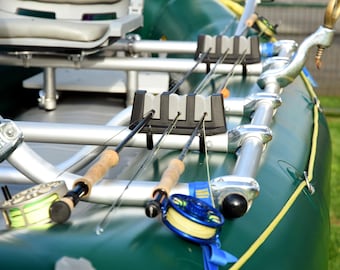 Soporte para cañas de pescar con estructura para balsa (par)