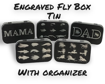 Engraved Tin Fly Fishing Box