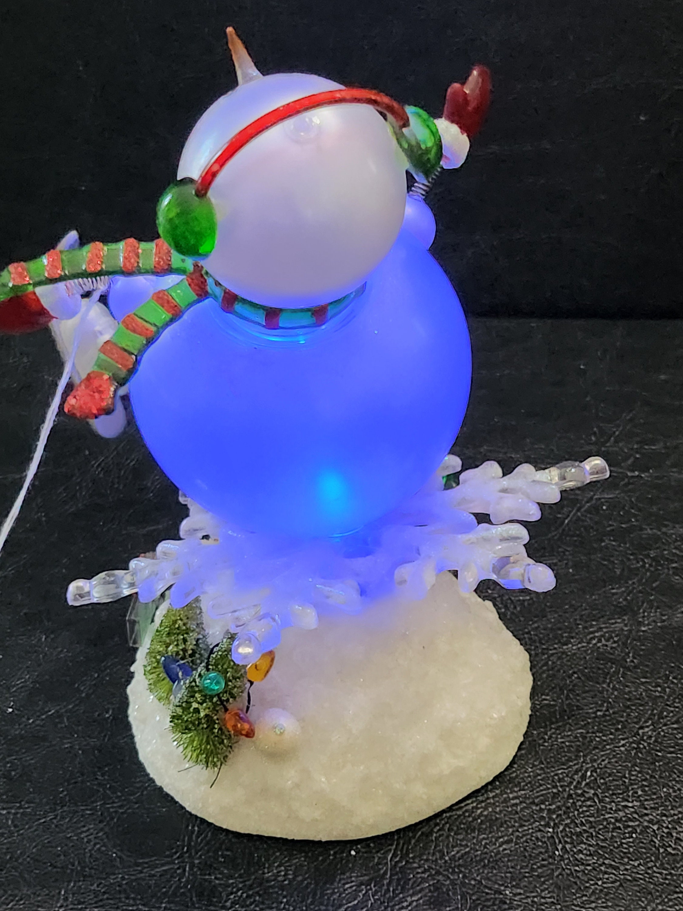 jcpenney, Holiday, Snowman Vintage Jc Penny 8 Acrylic Lighted Skiing Ice  Cube Snowman Figurine