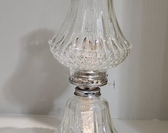 Lámpara de aceite vintage de cristal tallado con diamantes, Austria