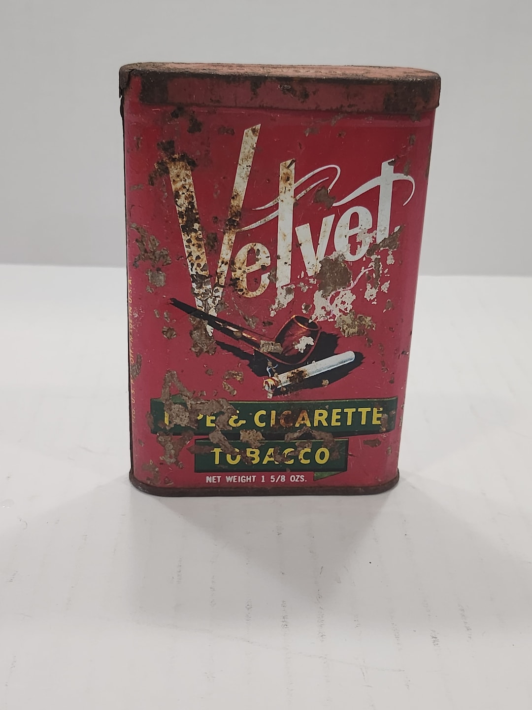 Rare Vintage American Velvet Tobacco Tin Etsy