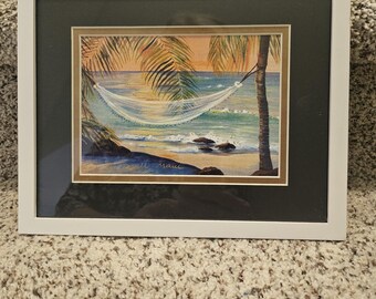 Vintage Rebecca Lowell Maui Signed Lithograph, Nicely Framed and