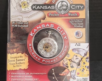 Kansas City Railroad Pocket Watch as Seen on TV New in Sealed Package Etsy