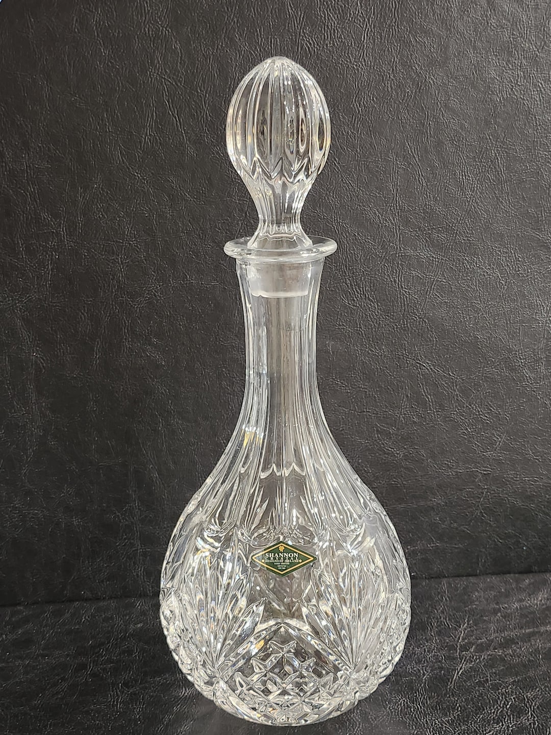 Vintage Shannon Crystal Decanter With Stopper and Label Etsy