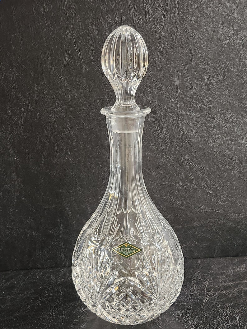 Vintage Shannon Crystal Decanter With Stopper and Label Etsy