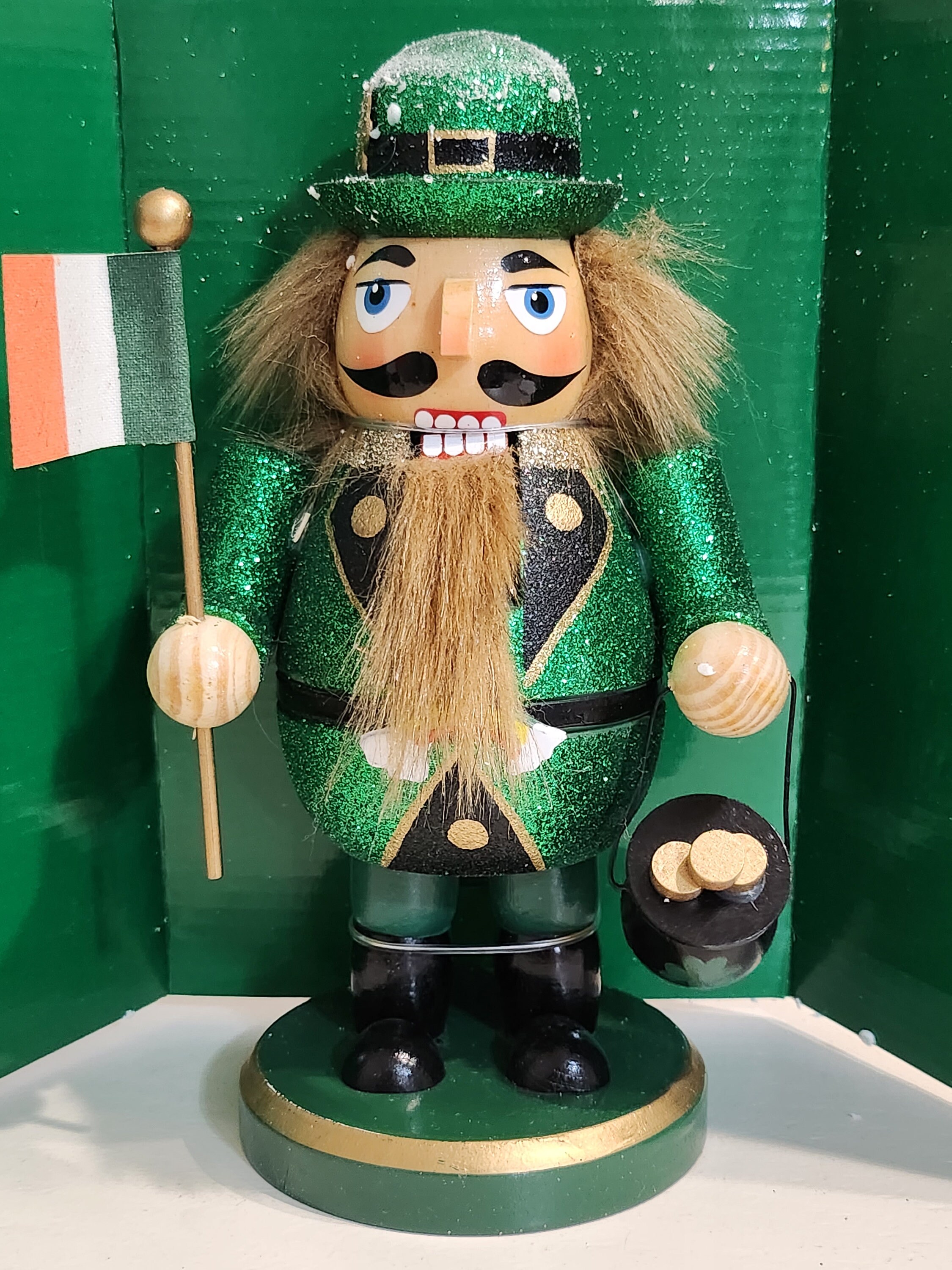 Kurt Adler 18" Hollywood Nutcracker - Red & Green With Presents Crown | Glitter & Rhinestone Holiday Decor - View #4
