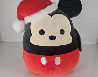 Squishmallows Original 10 Inch Disney, Mickey Mouse, Santa Hat Plush Toy New