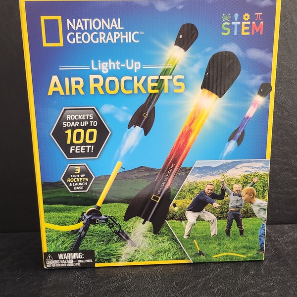 National Geographic Lightup Air Rockets/ STEM Toy / New Sealed Box