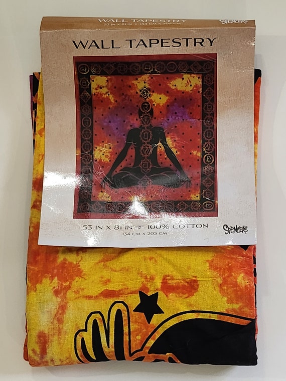 Spencer s Meditation Chakra Tie Dye Wall Tapestry 53 X 81 Made in