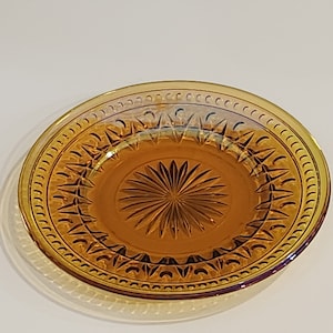 Vintage Amber Carnival Glass Park Lane Colonial Pattern by Indiana Glass