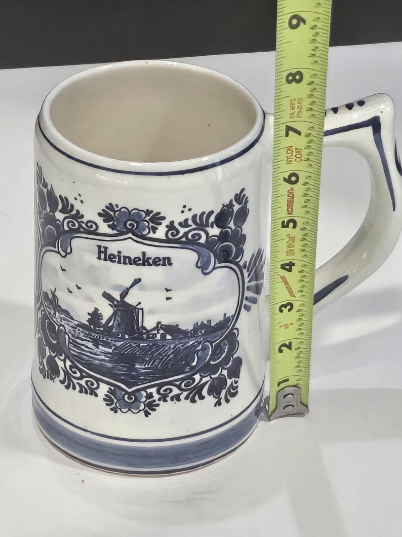 Genuine Heineken Delft Blue Holland Hand Painted Porcelain Beer Stein ...