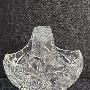 Mid Century Heavy Handcut Crystal Basket