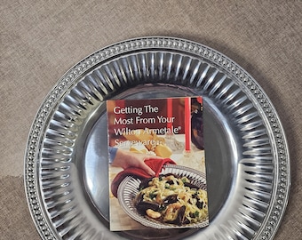 Wilton Armetale Flutes And Pearls Medium Round Serving Tray 13.5" NWNB
