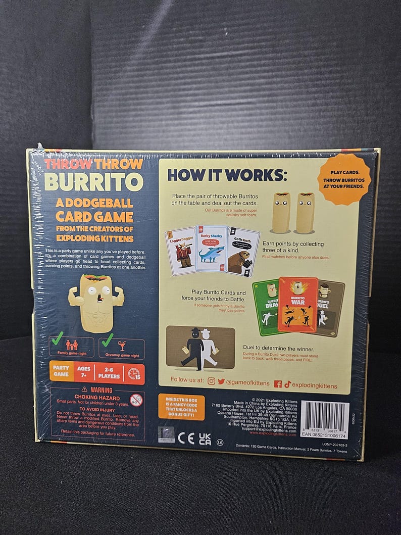 New Sealed Throw Throw Burrito By Exploring Kittens A Dodge ball Party Card Game image 3