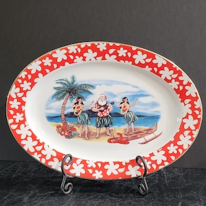 Island Heritage Hawaiian Oval Serving Platter 14 Inches by 10 Inches Christmas, 2002
