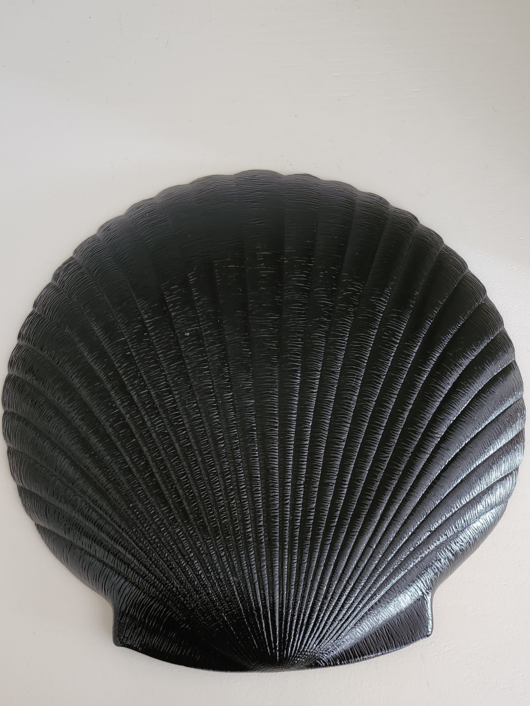 France Arcoro Vintage Black Shell Platter/tray/scallop Shell 