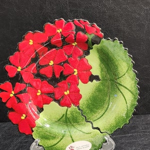 Jan R Mitchell Virgin Islands Red Hibiscus Flower Plate Signed by Artist