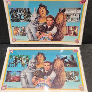 1989 Turner Entertainment &quot;The Wizard of Oz&quot; 50 Set of Two Laminated Placemats