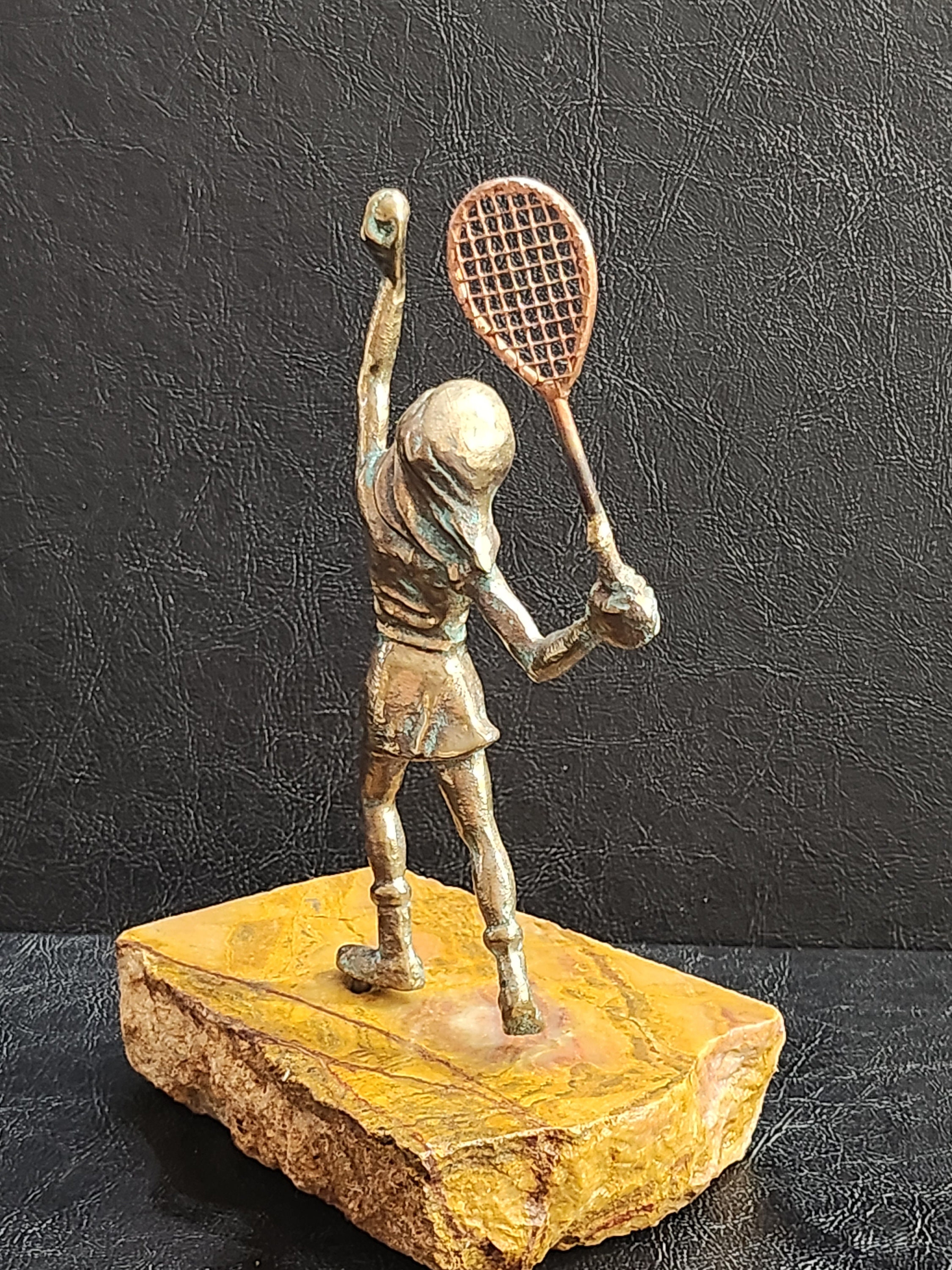Tennis Player Metal Sculpture by Mexican Artist Manuel  Felguerez 14.5