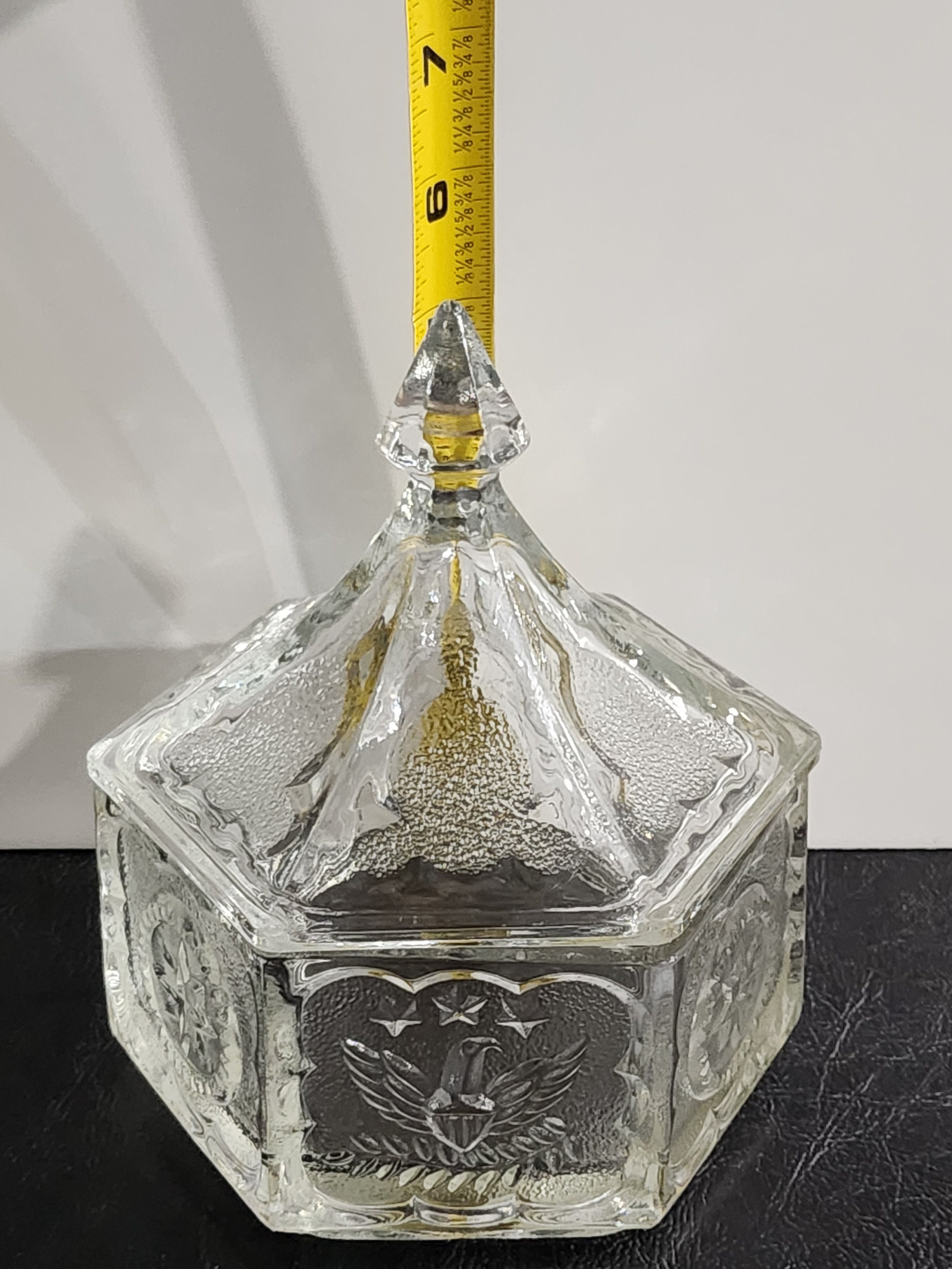 【ヴィンテージ】インディアナ ガラス キャンディディッシュ イーグルス＆スターズ Indiana Glass Tiara Exclusive Eagles and Stars Vintage Covered