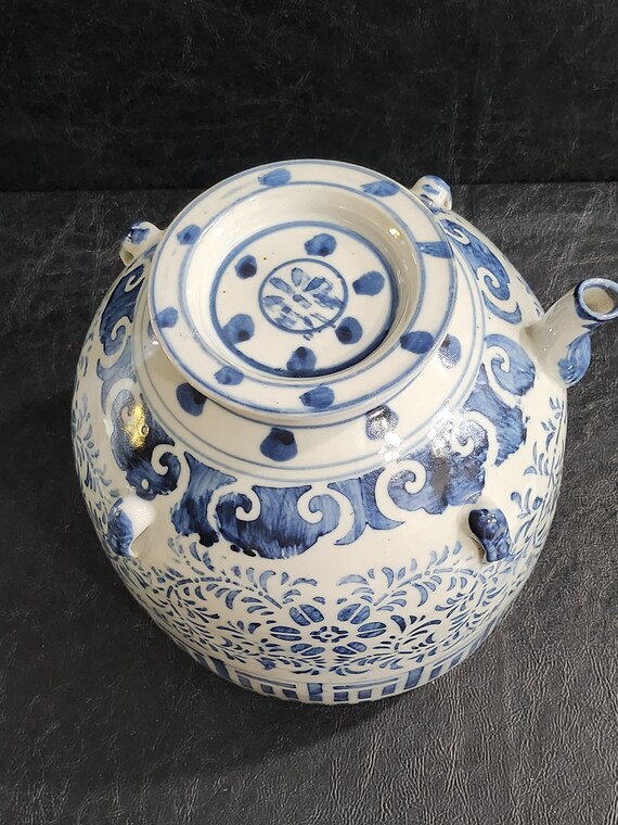 Vintage Blue & White Chinese Porcelain Wine Pot With Spout - Etsy