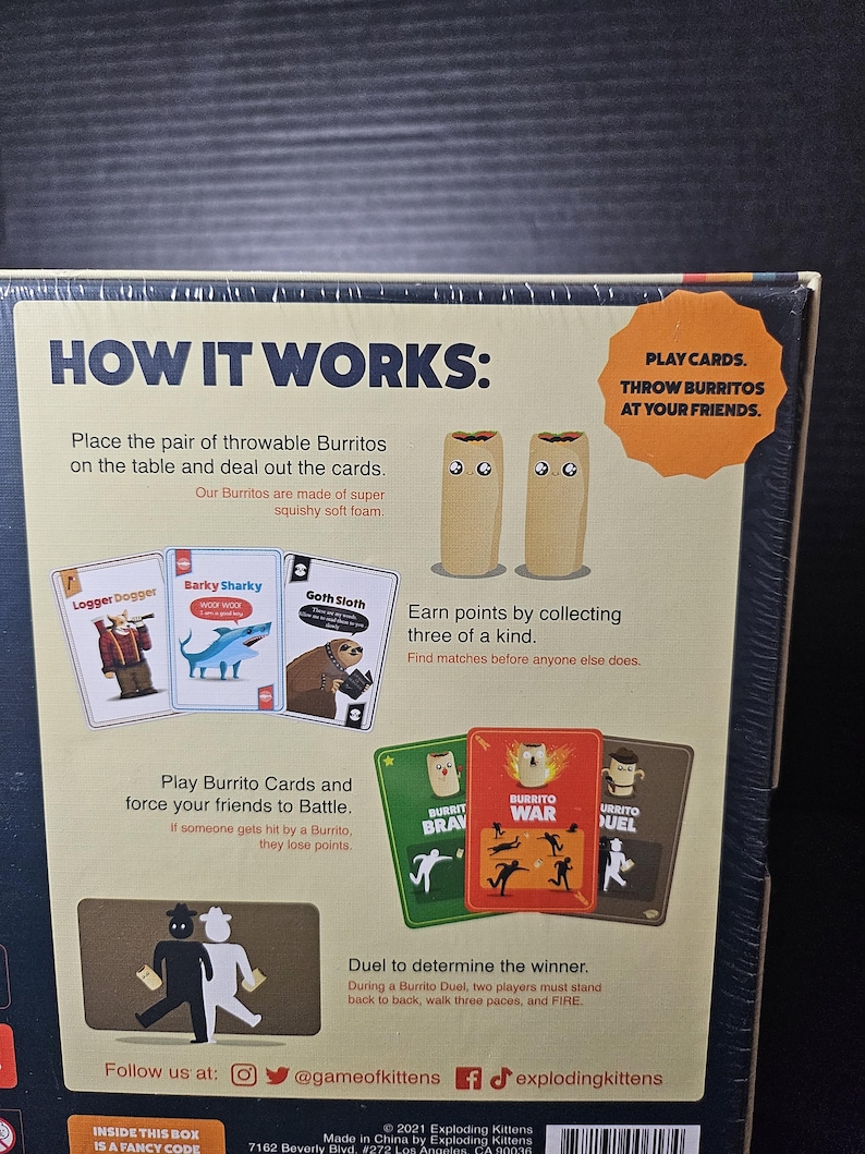 New Sealed Throw Throw Burrito By Exploring Kittens A Dodge ball Party Card Game image 4