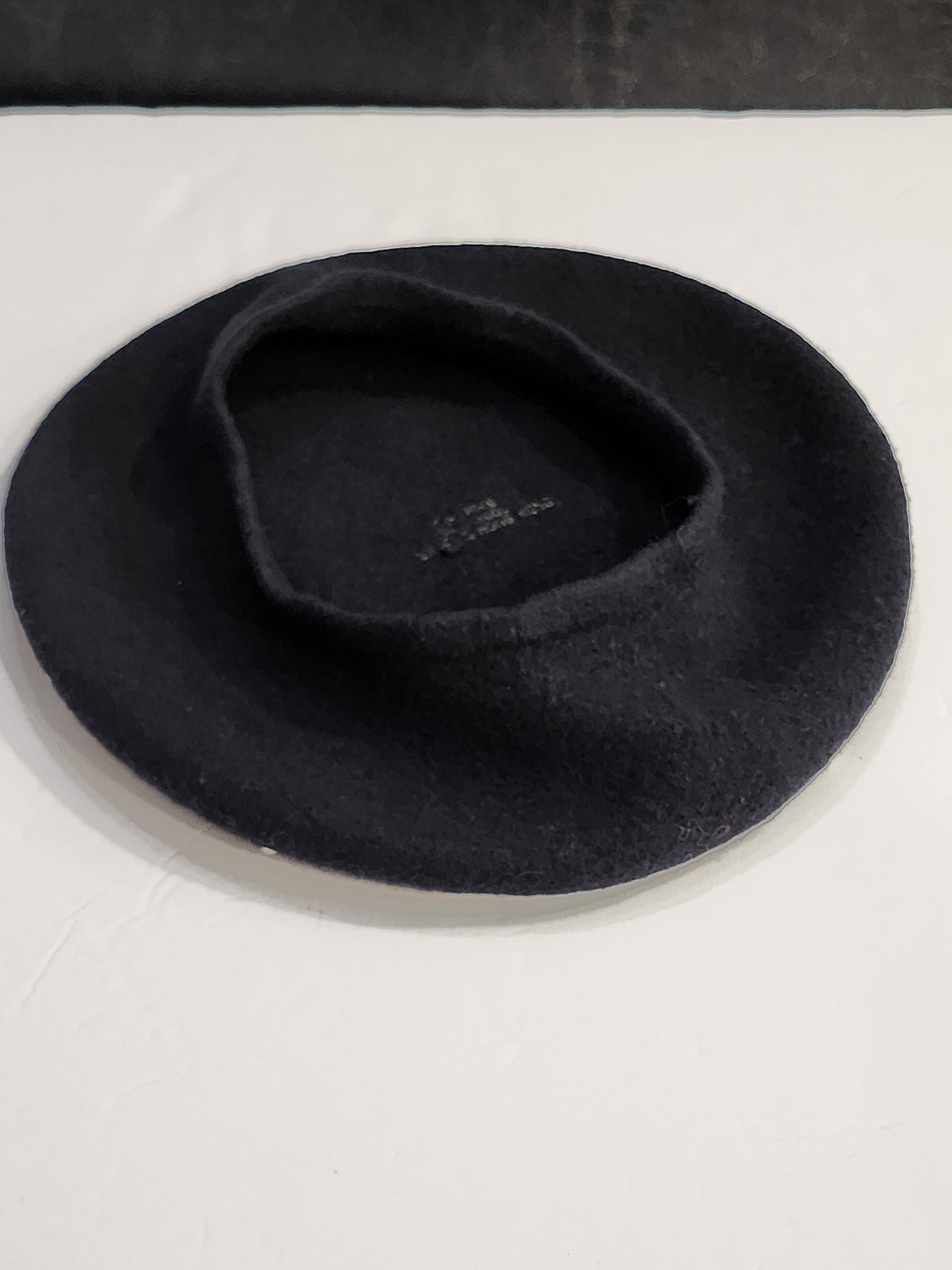 Vintage Wool Beret: Black Pearl Accent, Made in Hong Kong - Etsy display picture 1