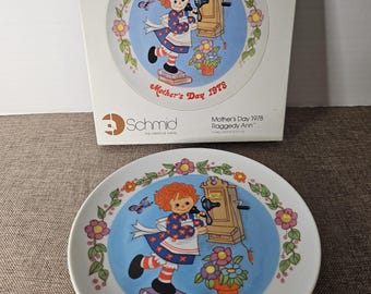 Raggedy Ann 1978 Mother's Day Collector Plate In Box Schmid 3rd Edition