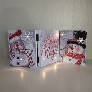Ganz Holiday Snowman &quot;Believe In The Magic&quot; Tryptich- Light Up