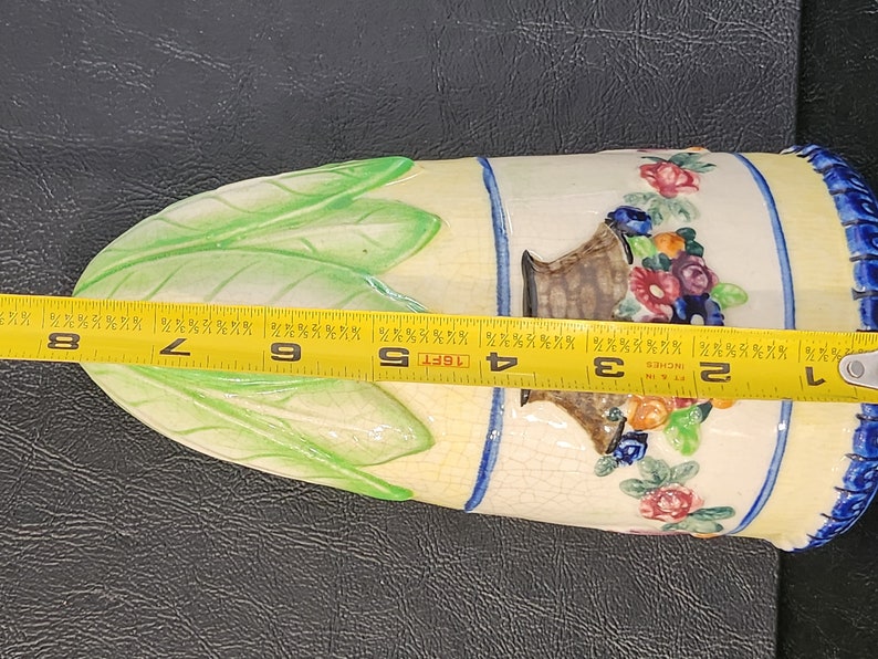 Antique Maruhon Ware Japan Hand Painted Wall Pocket Wall Etsy