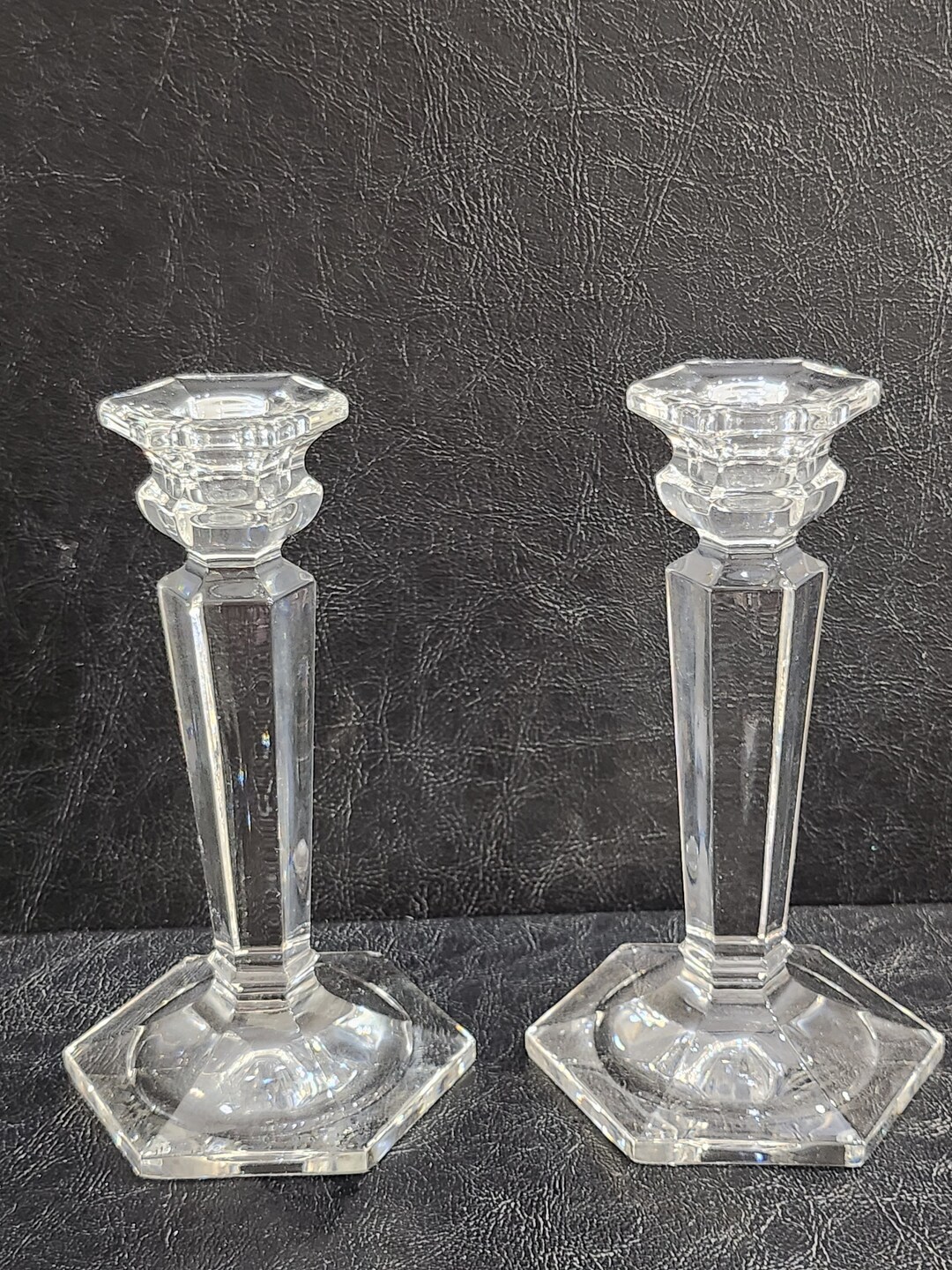 Mikasa Crystal Candle Stick Pair - Etsy