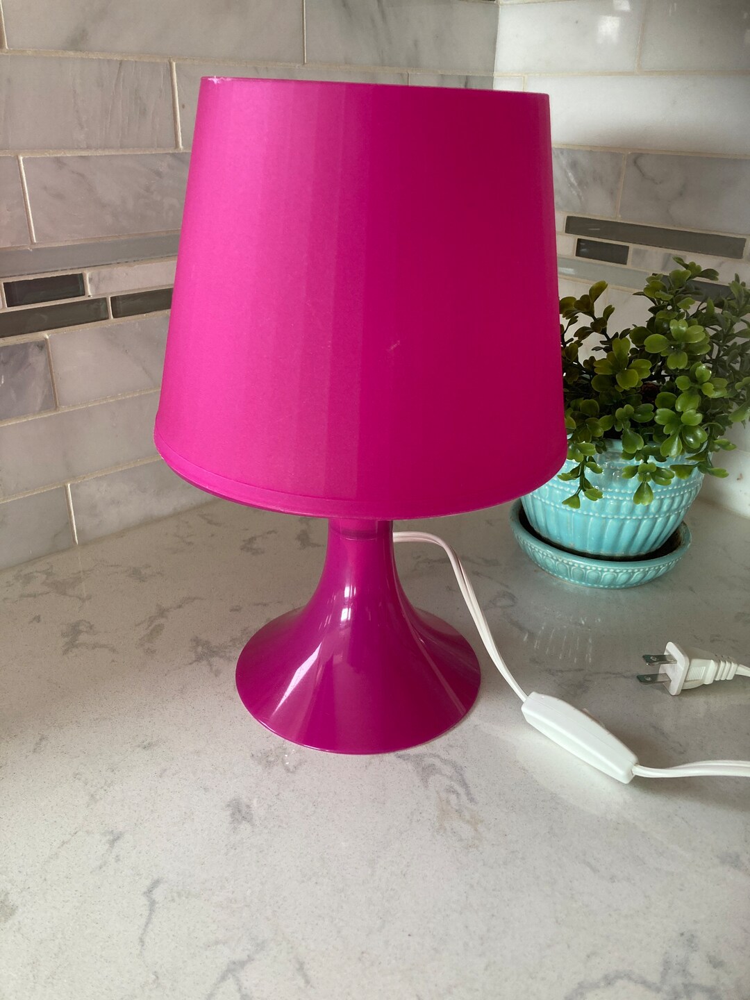 Vintage IKEA Lamp/vintage Pink Lamp/mushroom Shape Lamp Etsy