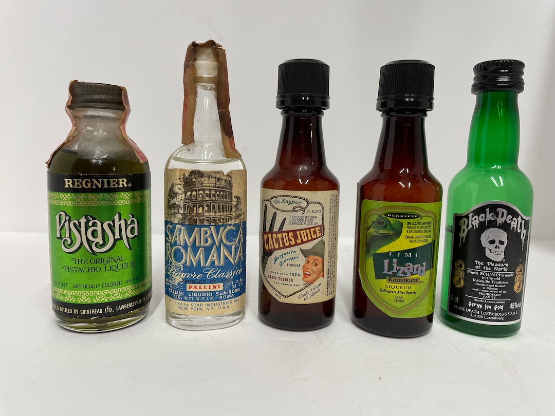 Vintage Mini Liquor Bottles From 197080 Mix Collectible Set of 5 bt 1