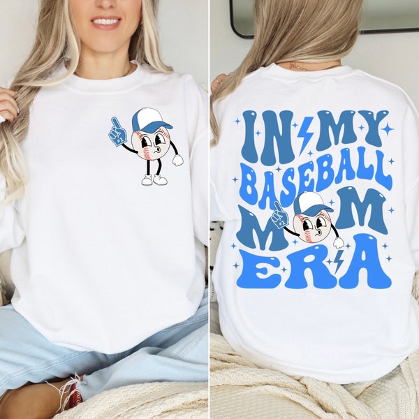 In My Baseball Mom Era PNG | Cute Funny Baseball | Pocket & Back Design | Digital Download