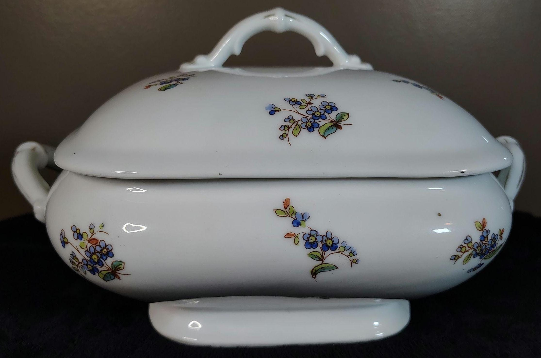 Rare Early C. 1820 Elbogen Loket Hand Painted Porcelain Soup