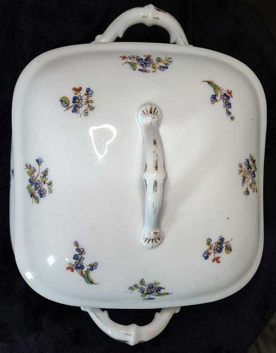 Rare Early C. 1820 Elbogen Loket Hand Painted Porcelain Soup